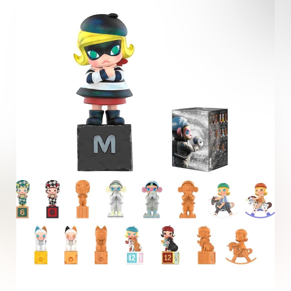 POP MART Molly Anniversary Statues Classical Retro Blind Box Figures Artline
